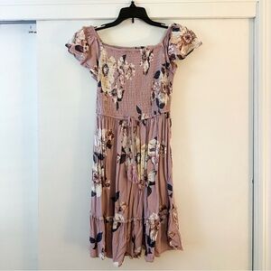 Xhilaration Smocked Floral Mini Dress